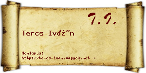 Tercs Iván névjegykártya